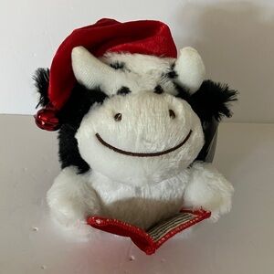 Musical‎ & Movement Christmas Plush Cow with Red Santa Hat